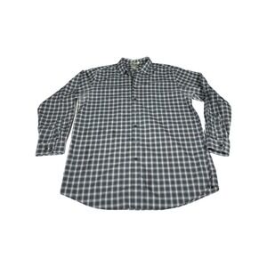 LL Bean Shirt Men XL Blue Check Plaid Long Sleeve Button Up Hiking Casual Pocket